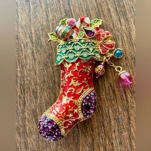 MIRIAM HASKELL Christmas Stocking Brooch